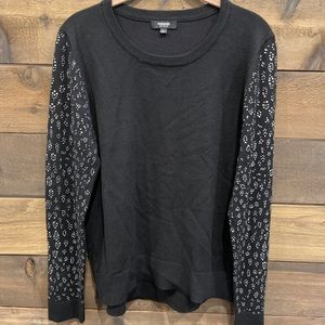 Premise Studio Black Sequin Sweater